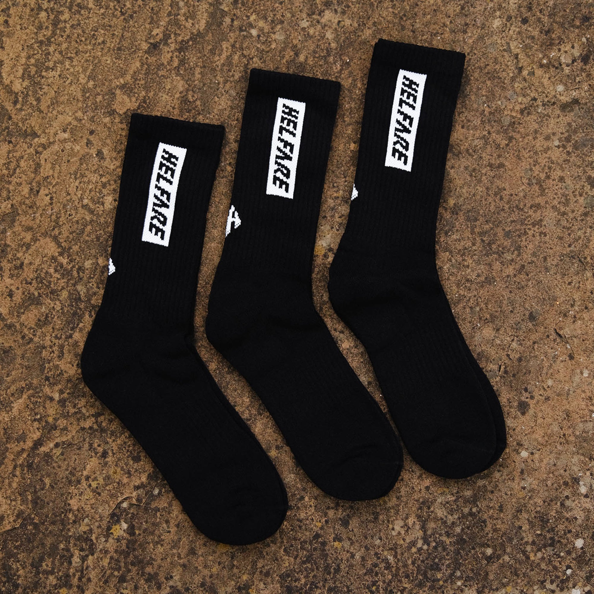 Box Logo Socks Triple Pack | Black