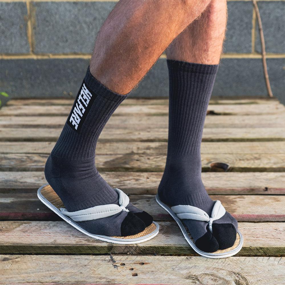 HELFARE Box Logo Crew Sock | Grey