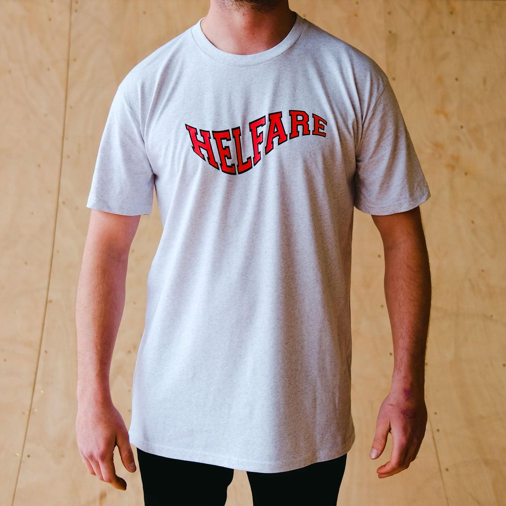 HELFARE Varsity T-Shirt I Grey | Front