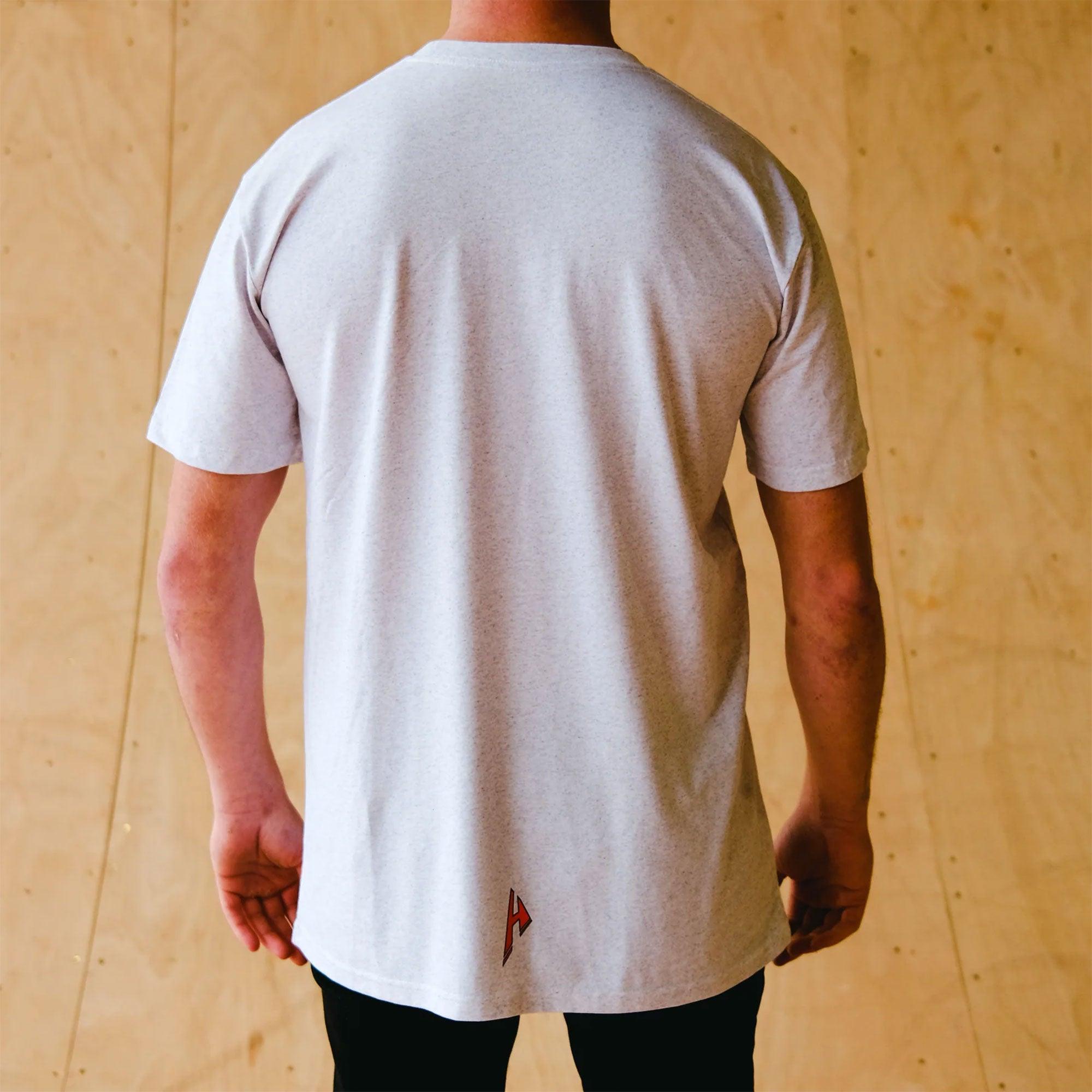 HELFARE Varsity T-Shirt I Grey | Rear