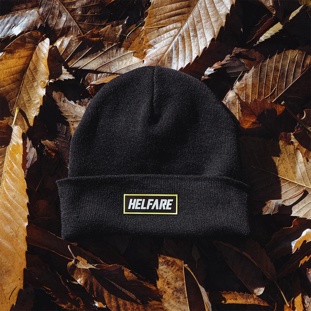 Black Cuffed Box Beanie | HELFARE High Performance MTB Kit