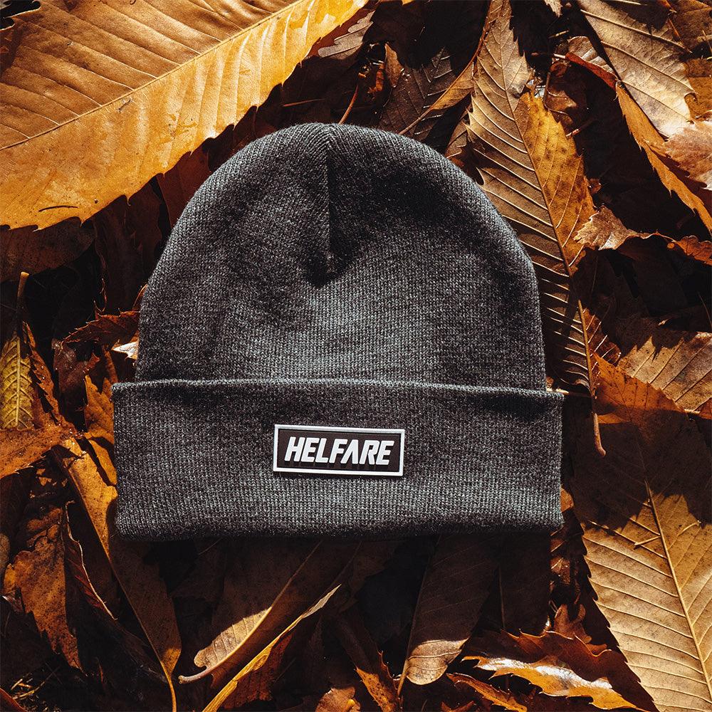 Grey Cuffed Box Beanie | HELFARE High Performance MTB Kit