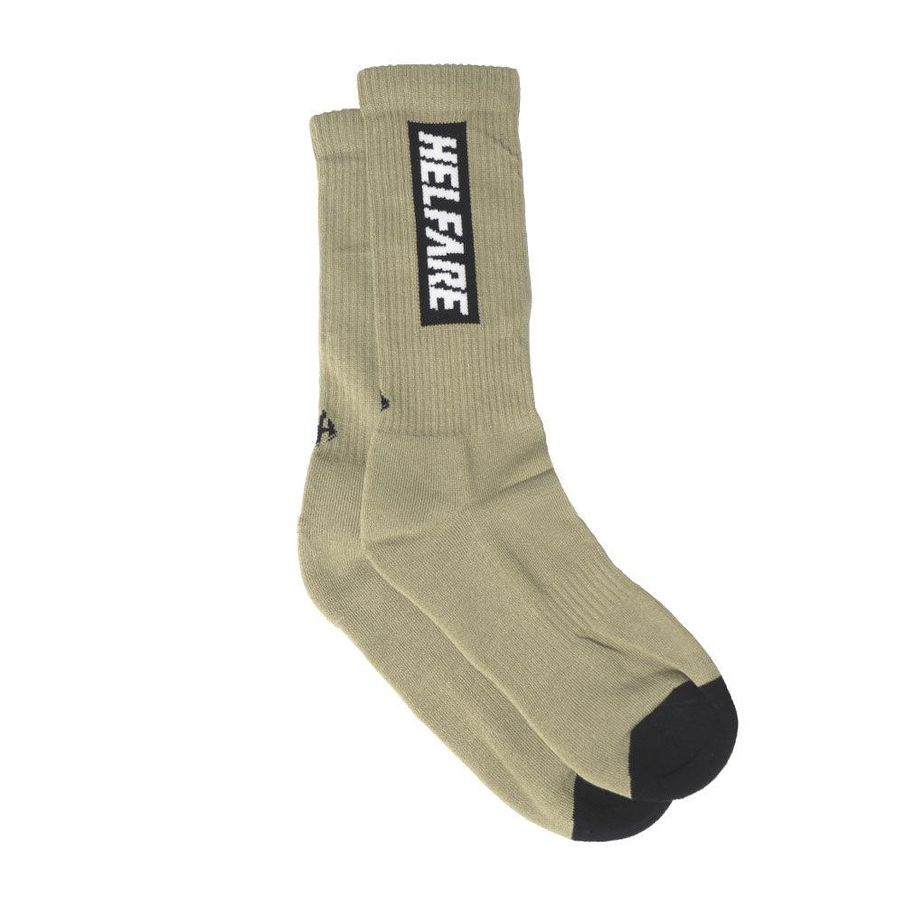 Box Logo Crew Sock | Sand - HELFARE