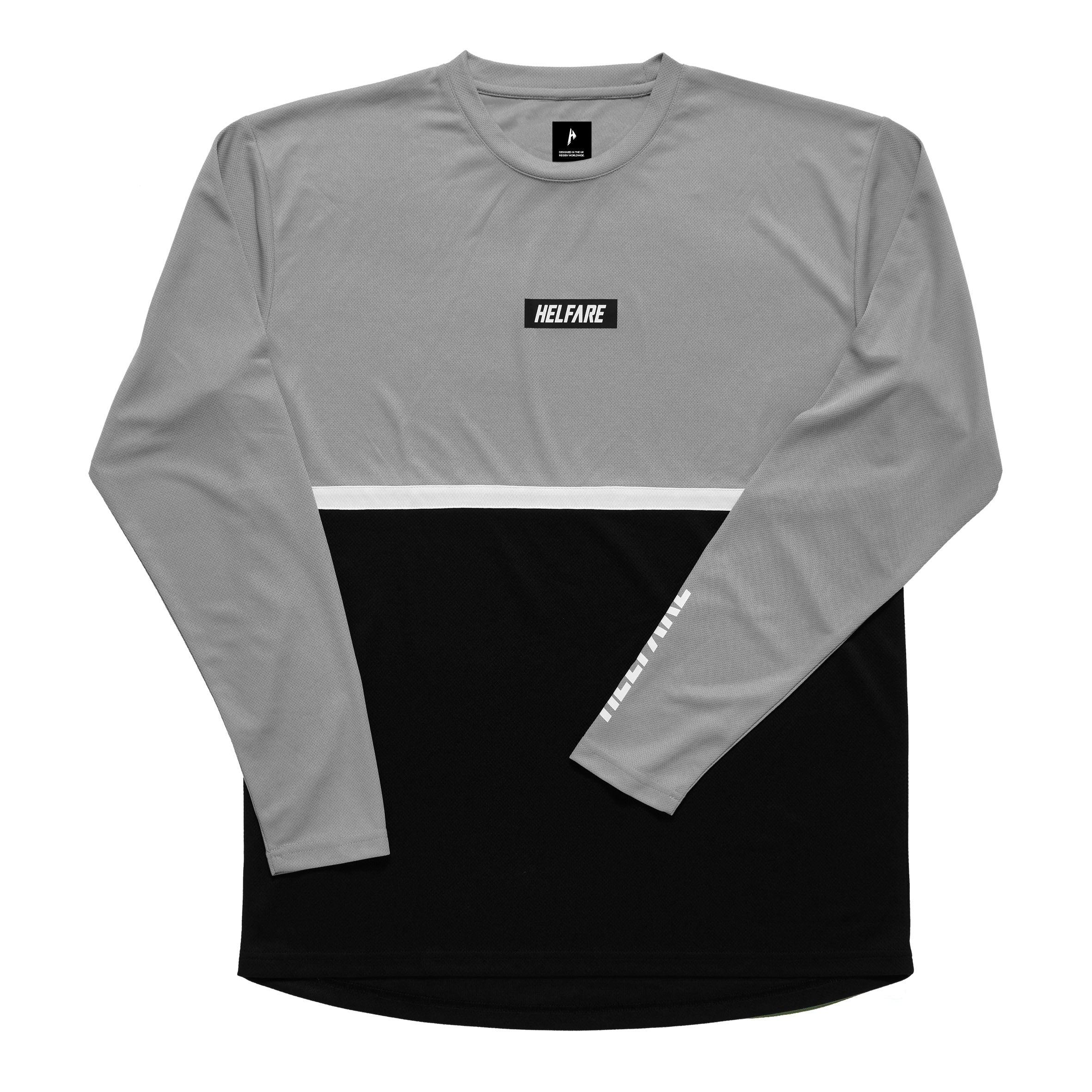 Cadence Long Sleeve Jersey | Grey &amp; Black - HELFARE