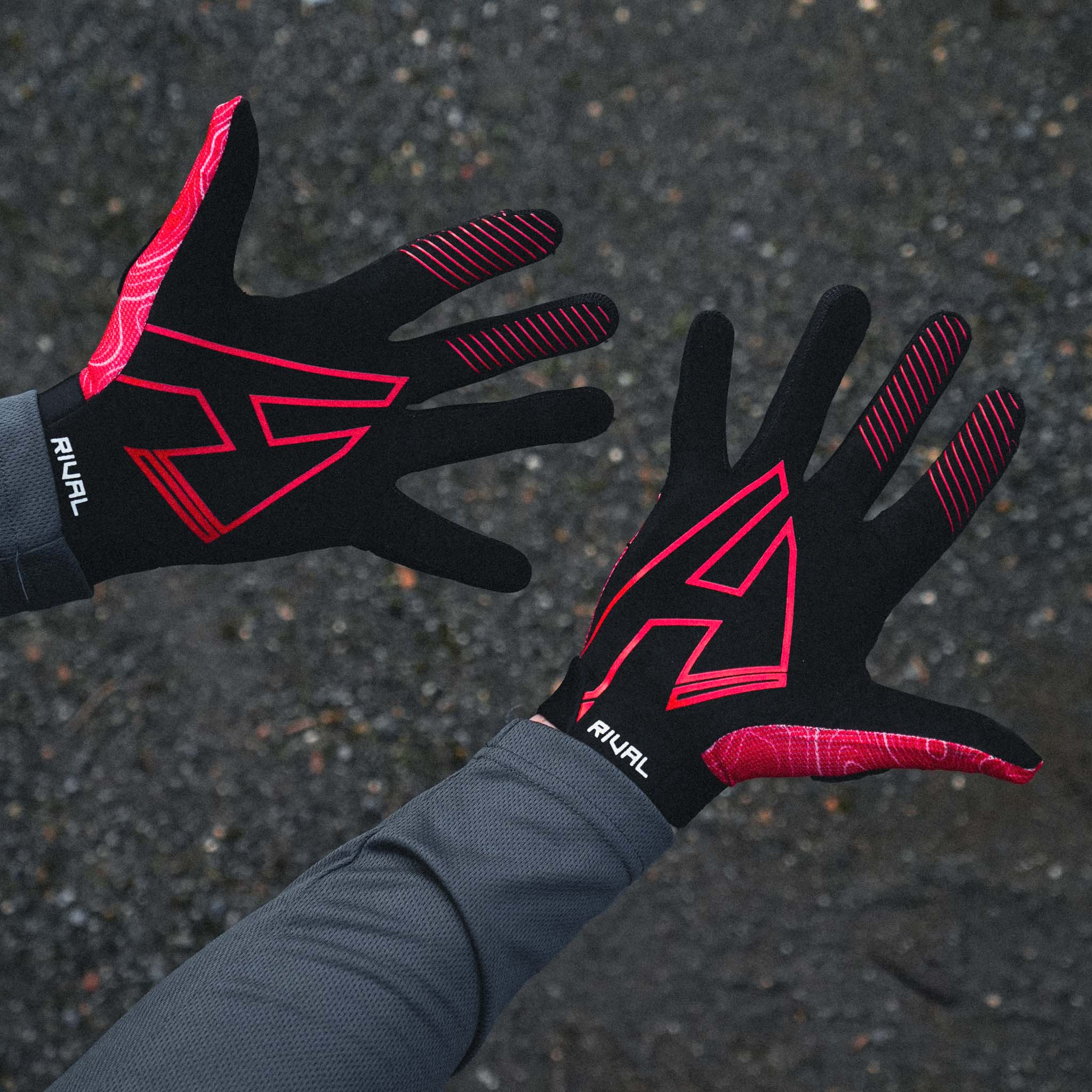 Rival Gloves | Topographic Red