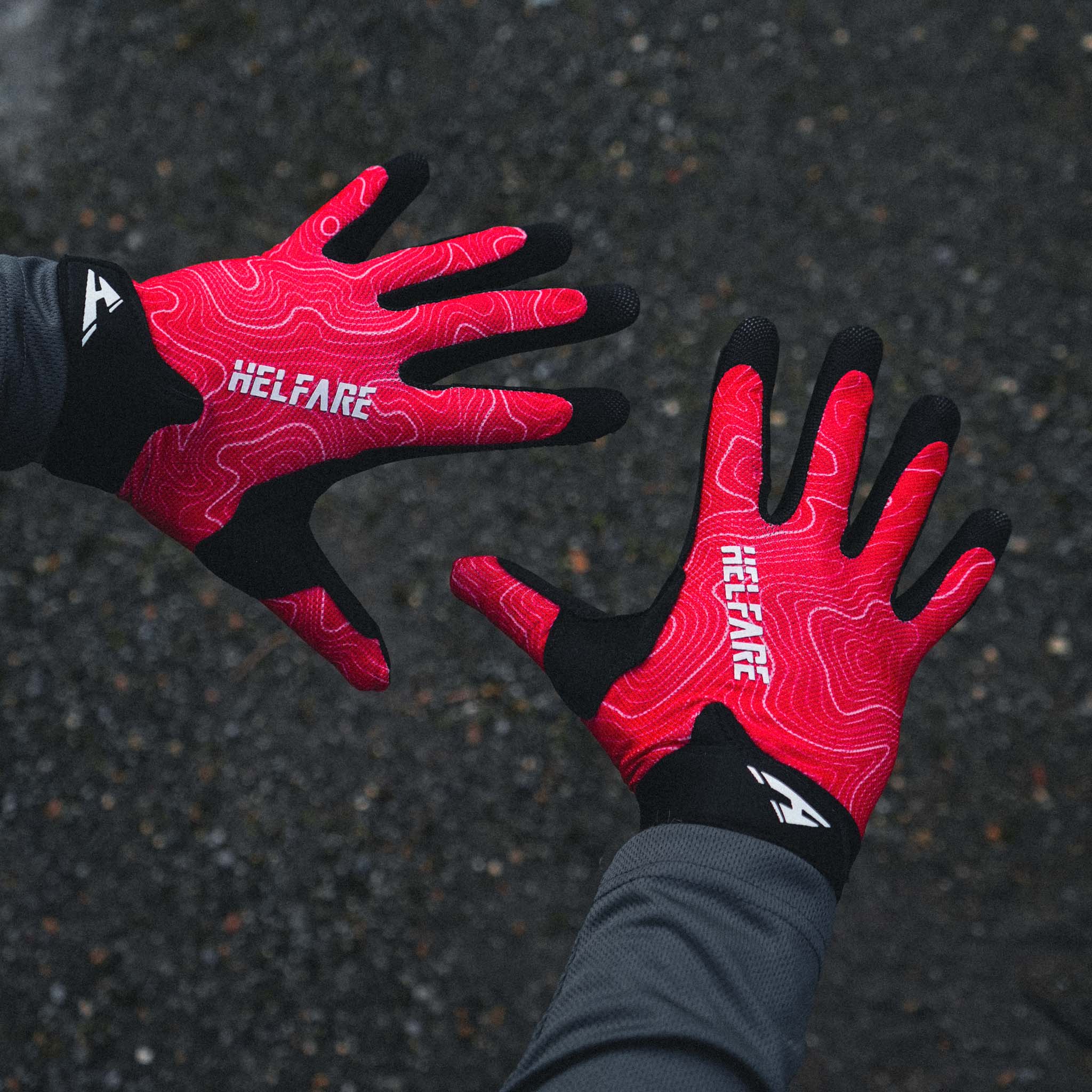 Rival Gloves | Topographic Red