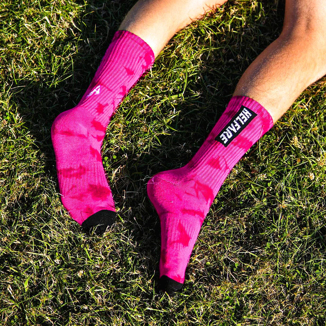 Box Logo Tie Dye Socks | Pink I Think - HELFARE