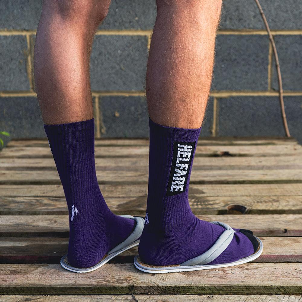 HELFARE Box Logo Crew Sock | Purple