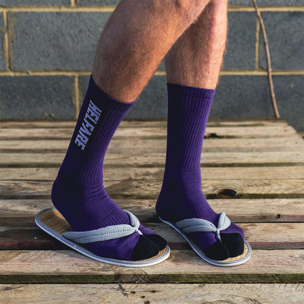 HELFARE Box Logo Crew Sock | Purple