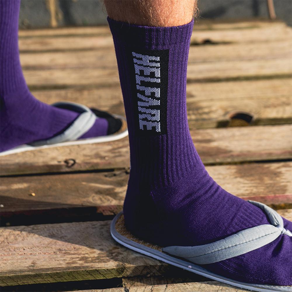 HELFARE Box Logo Crew Sock | Purple