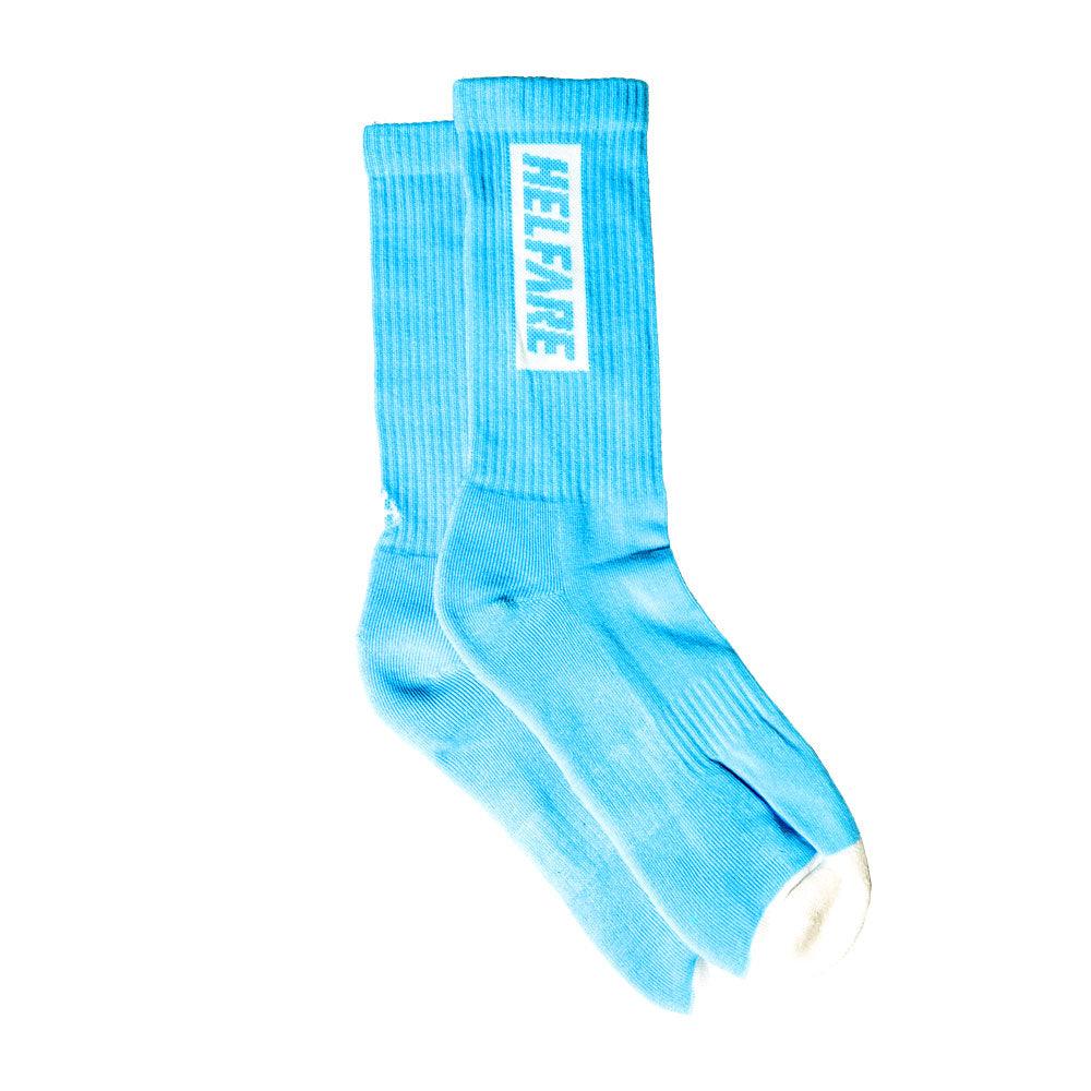 Box Logo Crew Sock | Blue - HELFARE