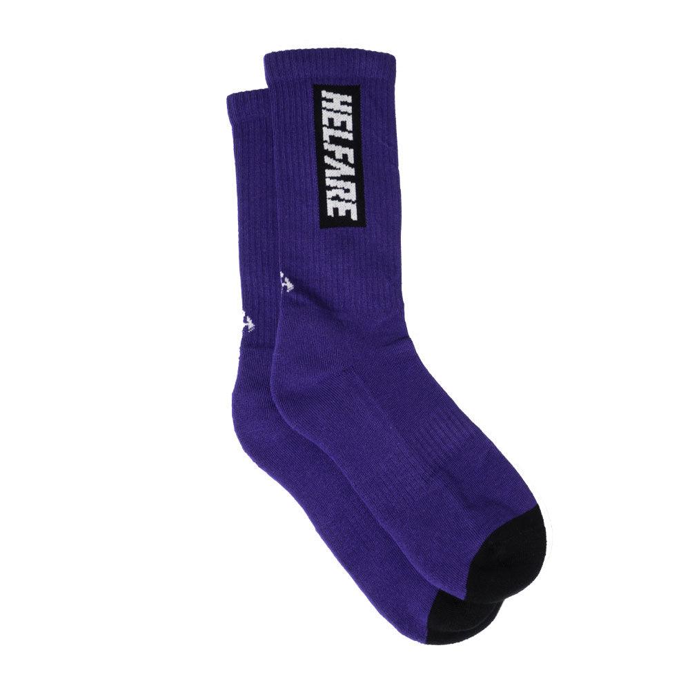 Box Logo Crew Sock | Purple - HELFARE