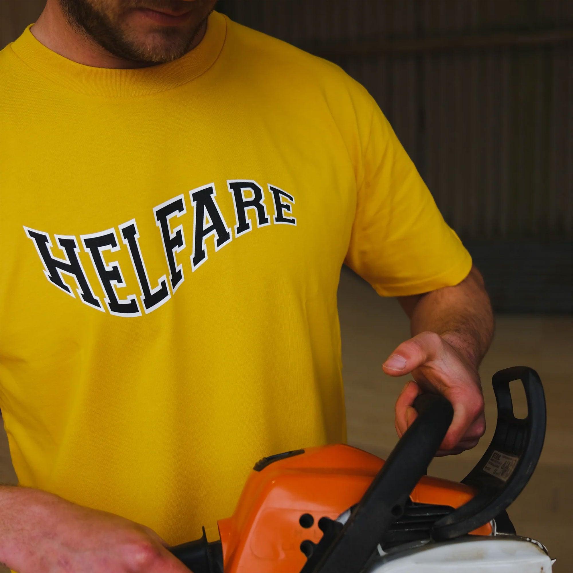 HELFARE Varsity T-Shirt I Yellow | Logo