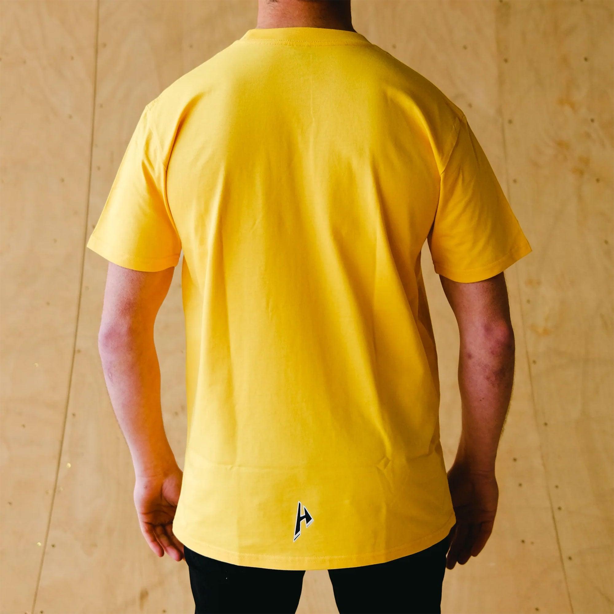HELFARE Varsity T-Shirt I Yellow | Rear